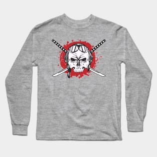 Samurai Skull Skeleton Long Sleeve T-Shirt